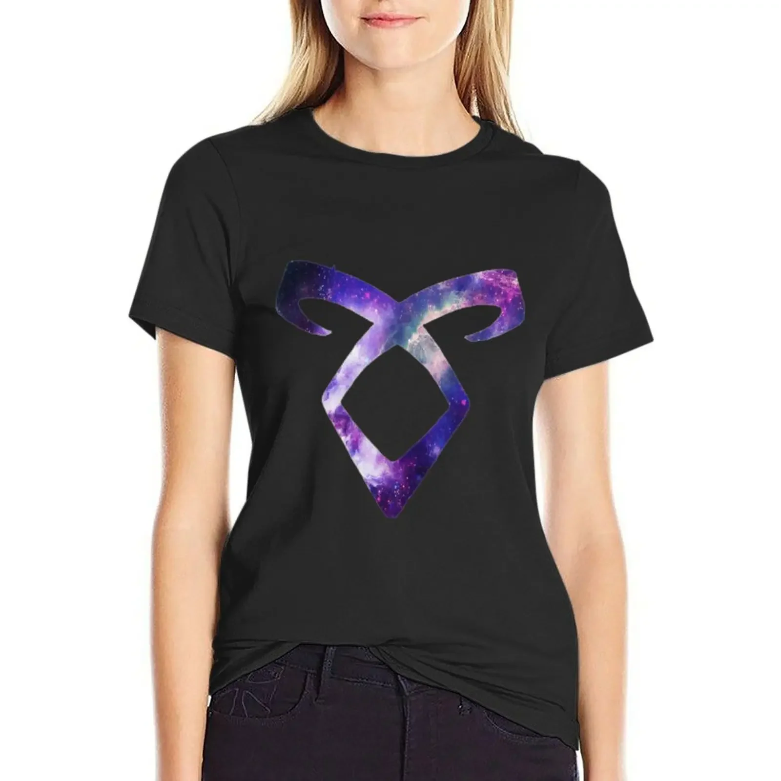 

Shadowhunter Galaxy Rune T-Shirt Short sleeve tee tees new edition Women clothing