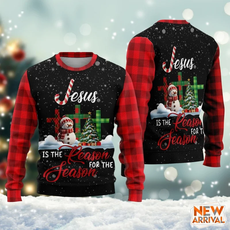 Impressão 3d natal jesus moletom para homens mulheres boneco de neve cruz padrão hoodie casual mangas compridas pullovers em torno do pescoço hoodies
