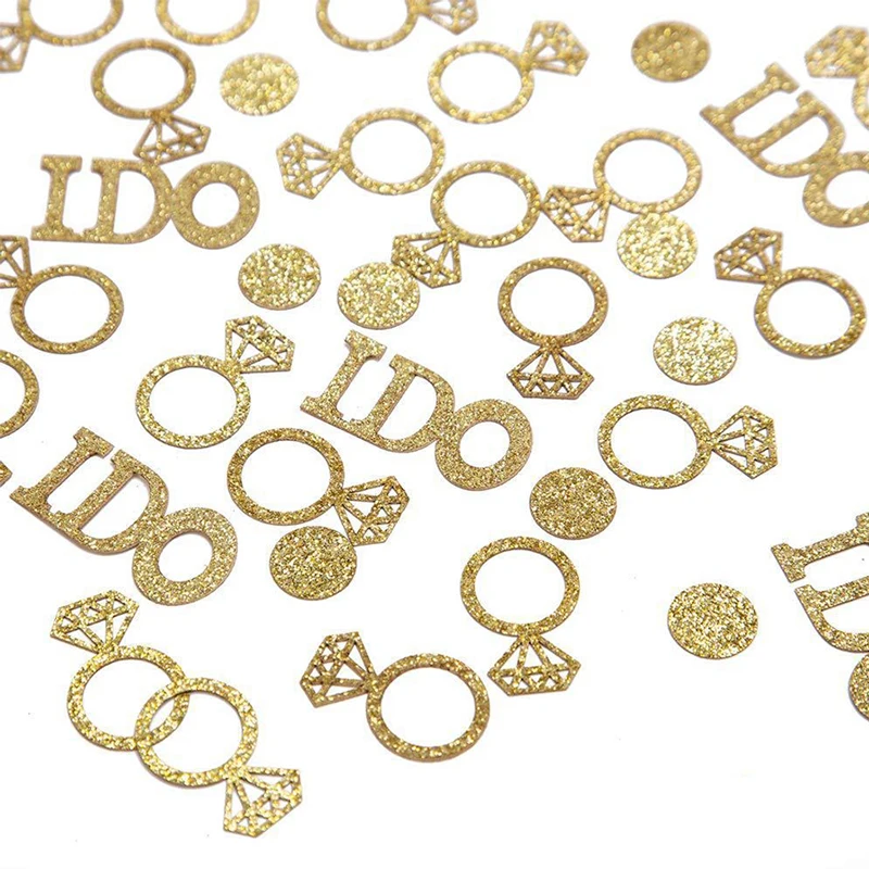 120 Stück Hochzeitstisch-Konfetti, glitzerndes Papier, Diamant-Ring-Konfetti, Mr & Mrs, Verlobungsparty-Zubehör, Weihnachts-Throw-Konfetti – Detail 9