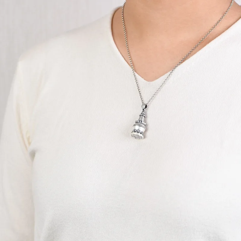 Boîte d'écriture pagode ouvrable, pendentifs bouddhistes en argent 990, boîte Gawu, bijoux bouddhistes unisexe, collier Vajra en argent thaïlandais, sans chaîne