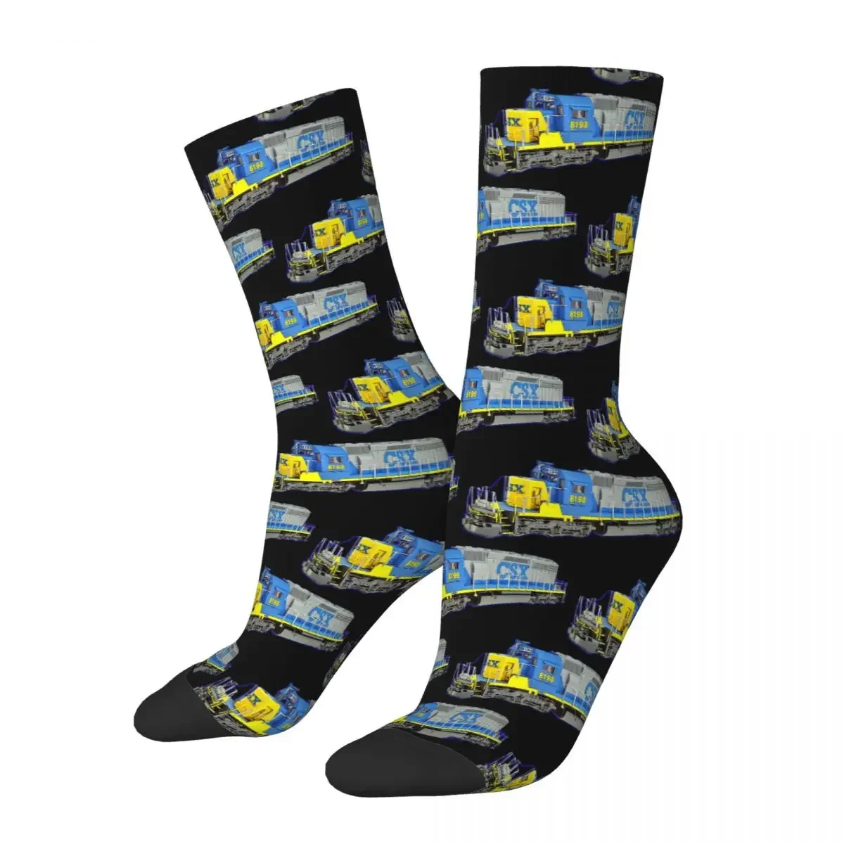 

Freight Train CSX Engine Socks Harajuku Sweat Absorbing Stockings All Season Long Socks Accessories for Unisex Gifts