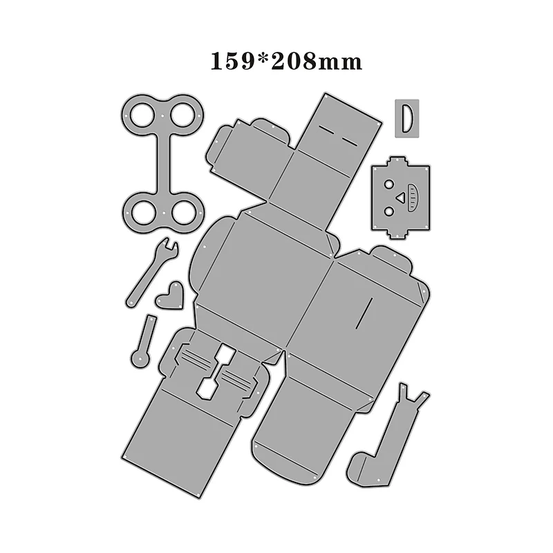 New Robot Repairman Decoration Craft Embossing Mold 2022 Metal Cutting Dies for DIY Decorative Scrapbooking Album Card Making