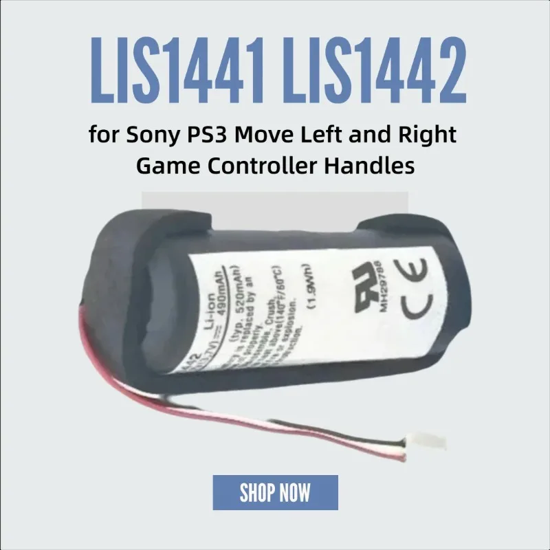 

3.7V 490/1380mAh LIS1441 LIS1442 Rechargeable Batteries for Sony PS3 Move Left and Right Game Controller Handles