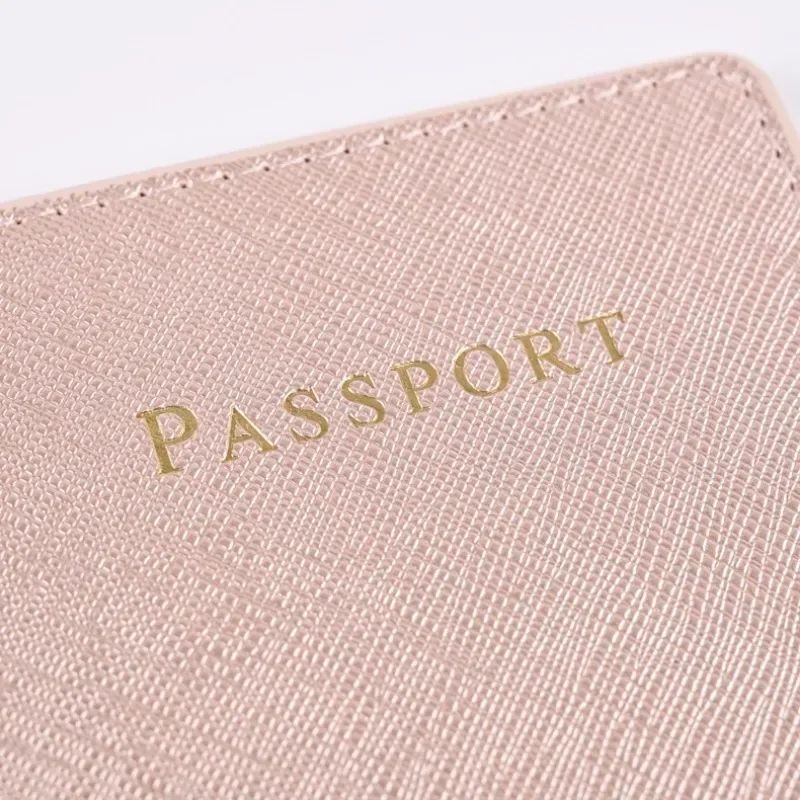 Nuova custodia per passaporto in pelle PU tinta unita con custodia per carte multifunzionale