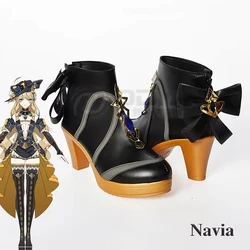 Navia Cosplay Shoes Anime Chinese Style Halloween for Genshin Impact Women Game