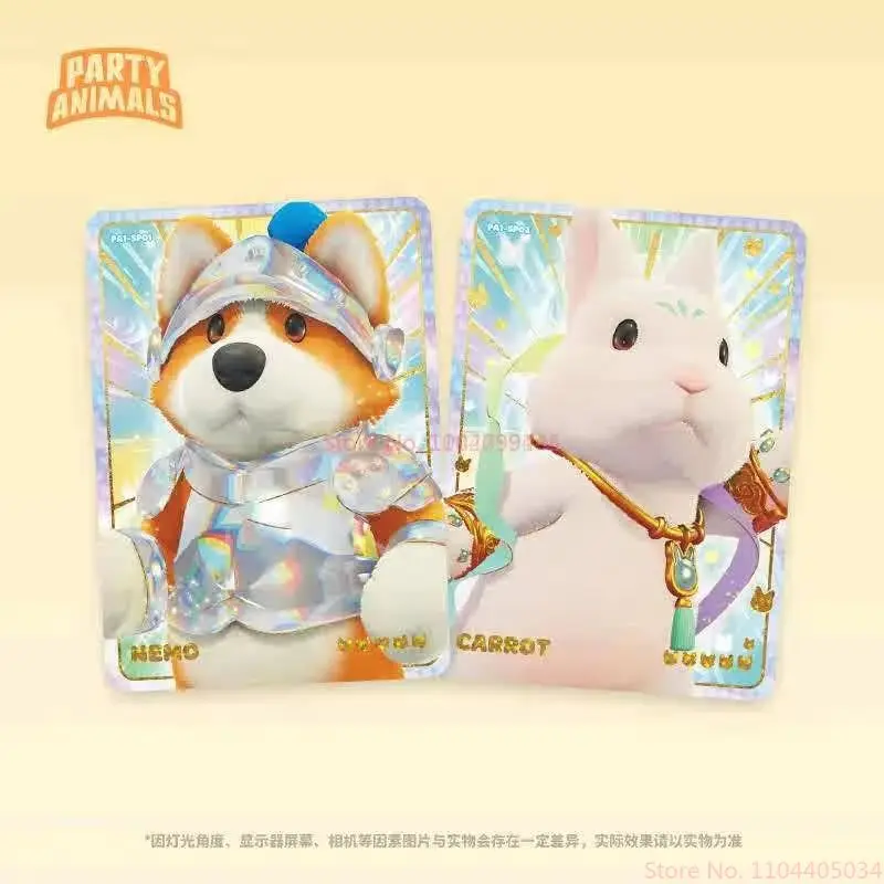 

Party Animals Vol.1 Genuine Card Dinosaur Puppy Crocodile Rabbit Anime Games Pack Special Collection Game Cards Blind Box Gifts