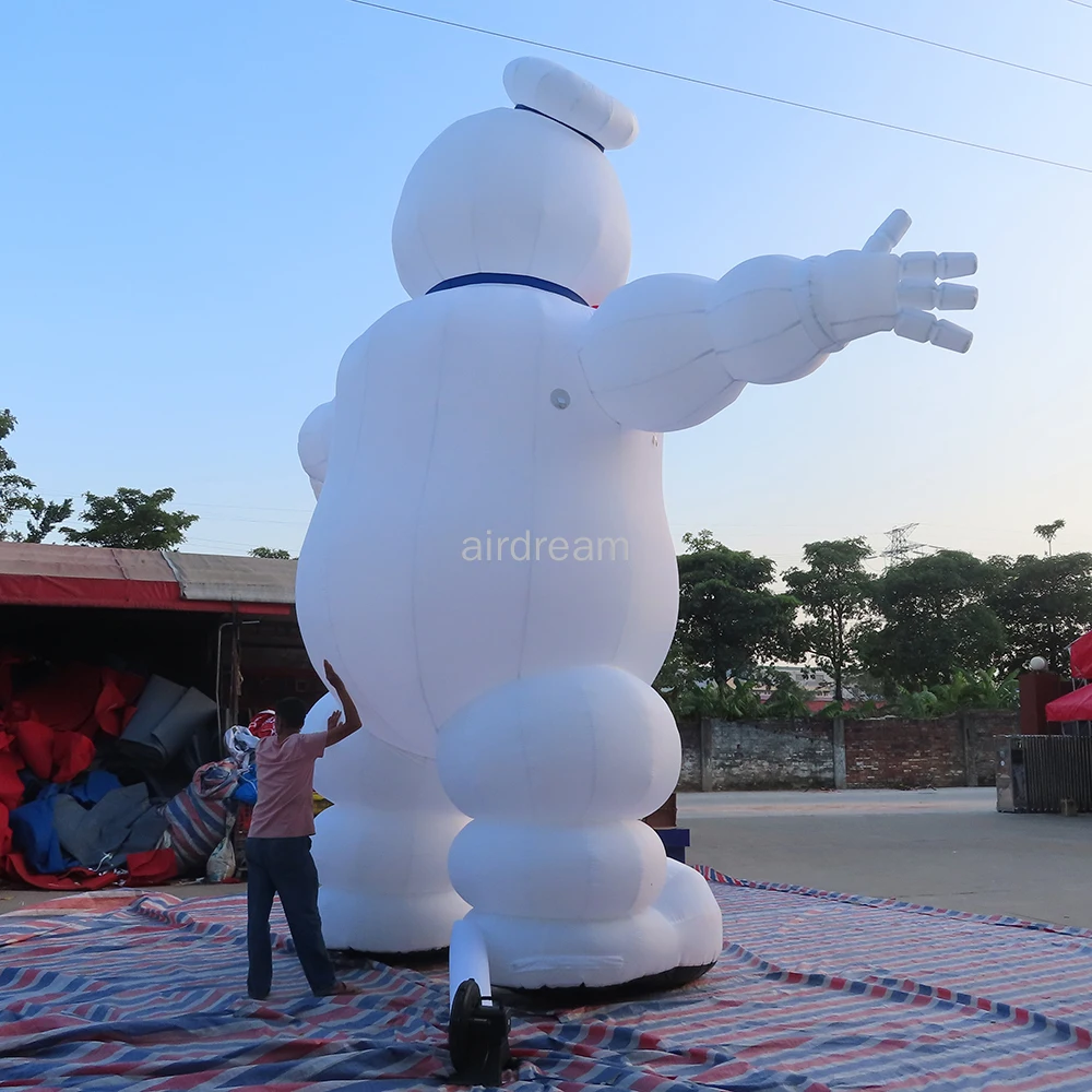 Riesige Outdoor-Halloween-Dekor Schlauchboote bleiben Puft Marshmallow Mann mit LED-Licht aufblasbaren Ghost buster Modell für Werbung