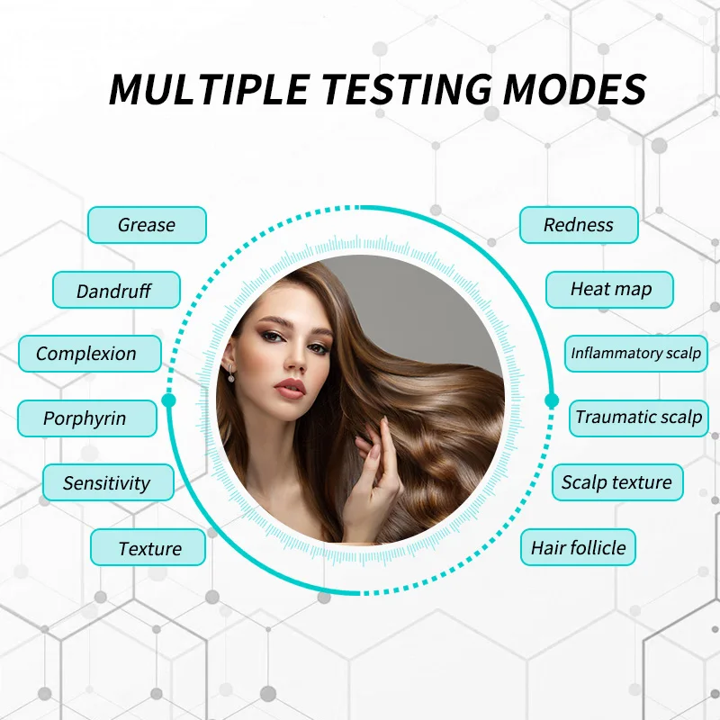 Scalp Analyzer, Hair Skin Care Testing Machine, Scalp Scanner for Health Analysis, Portable Dermatoscope Device