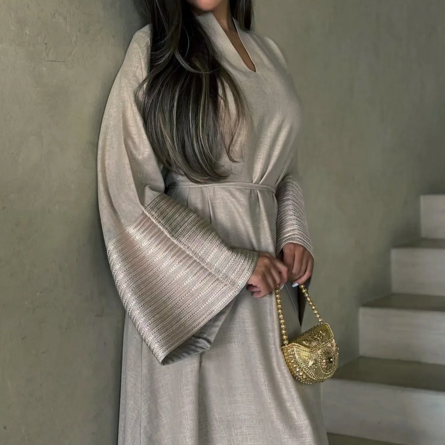 

Dubai Abayas for Women Embroidery Maxi Dress Turkey Kaftan Eid Ramadan Islamic Clothing Djellaba Arabic Robe Caftan Middle East