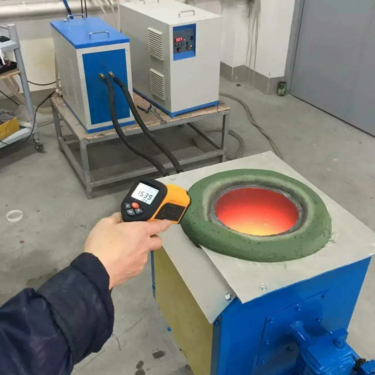Induction Heating Melting Furnace With Crucible Smelting Of Brass Copper Silver Gold Furnace
