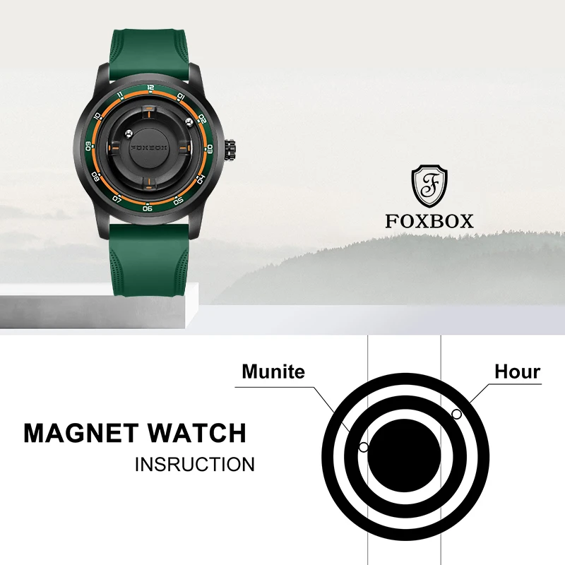 FOXBOX Unique Outdoor Man Watch Creative Fashion Trend Silicone Strap Clock Casual Sports Waterproof Quartz Men Wristwatches+Box