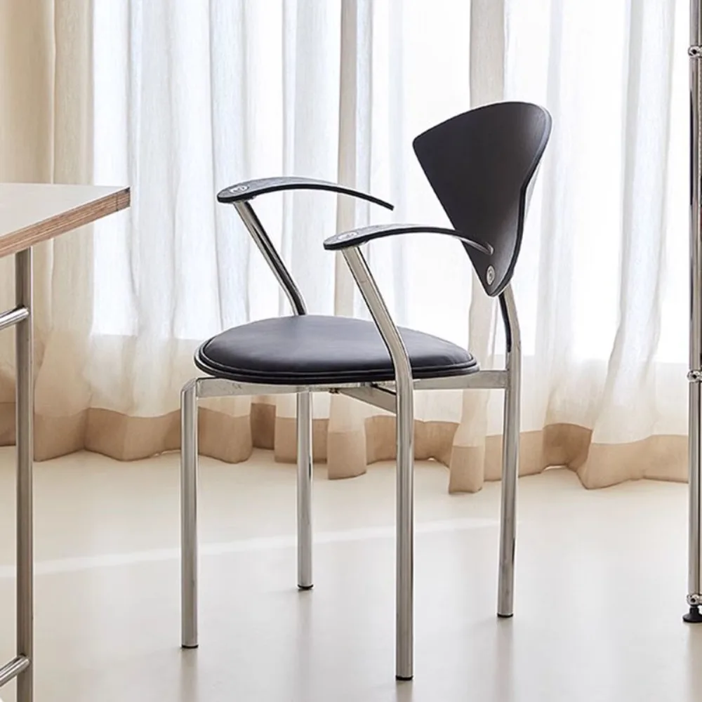 

Metal Makeup Dining Chair Modern Minimalist Events StackableChairs Restaurant Armrest Chaises Salle Manger Bedroom Furniture