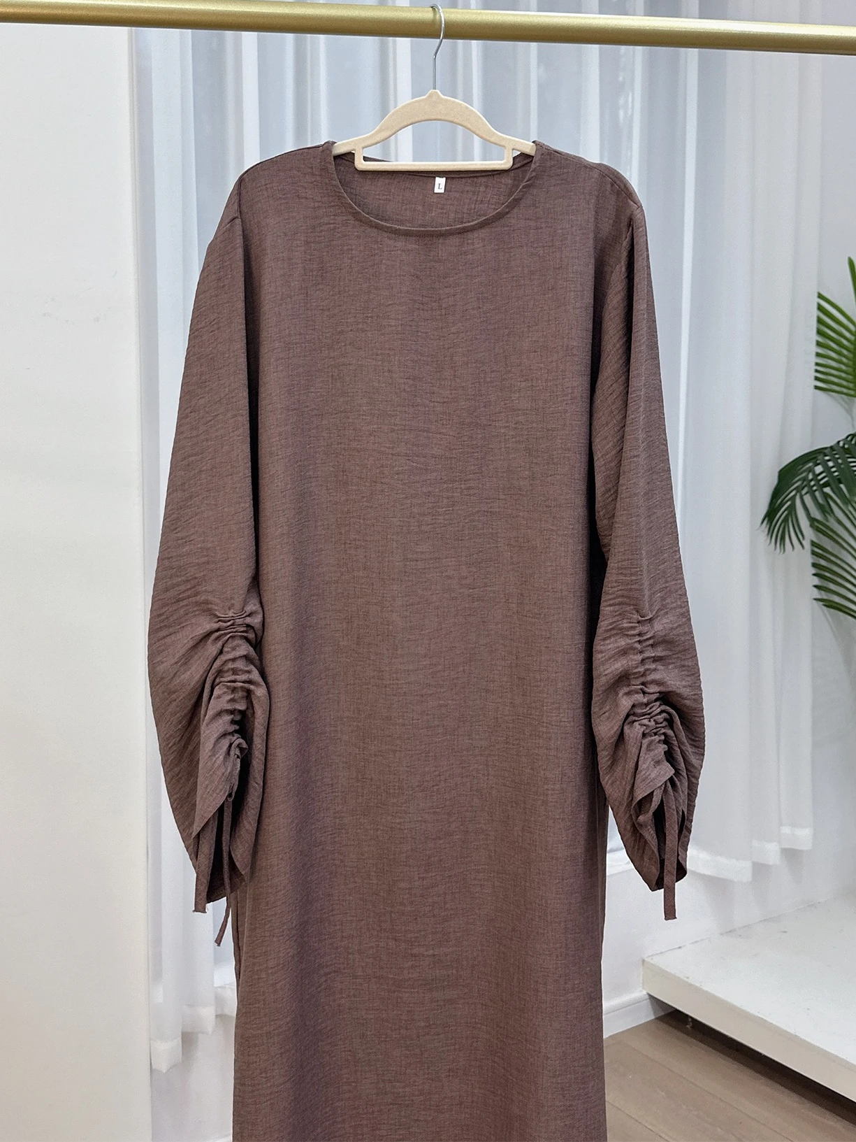 Eid Donna Abito modesto Abaya Manica a corda Caftano musulmano Abito Marocco Dubai Caftano Islam 2025 Abiti Largos Jalabiya Ramadan