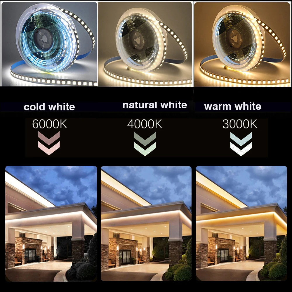 LED Strip 12V SMD 5050 5054 2835 60120 240 Leds/M IP21 IP65 Flexible Ribbon Rope LED Tape for Home Decoration 5M/Roll