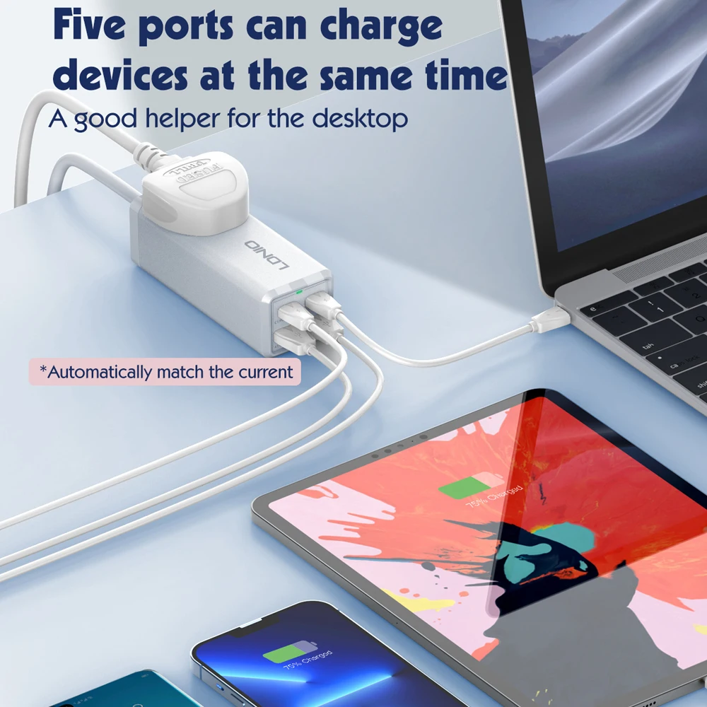 65W Fast Charger QC4+ Desktop Charger Power Socket Charging Station 35W 60W USB Charger For Iphone 15 16 Samsung Mobile Phone