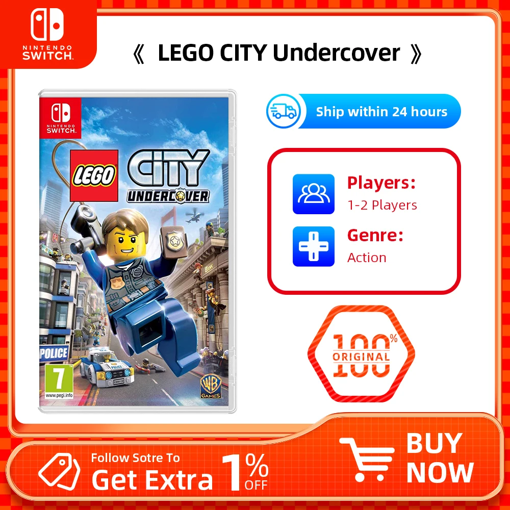 Nintendo Switch Game  - LEGO City Undercover - Nintendo Switch OLED Lite Game cartridge