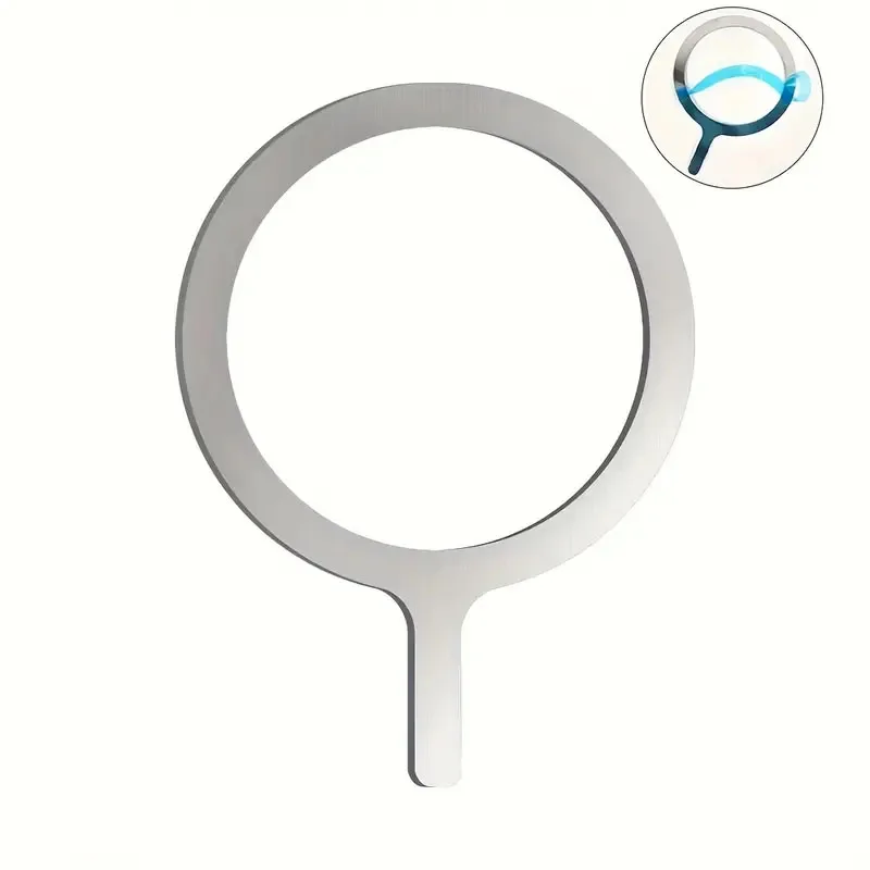 Universeller Magnet-Aufkleber, magnetischer Adapterring, geeignet für Magsafe IPhone, kabelloses Laden, Handy, runder Metallplattenring – Detail 8