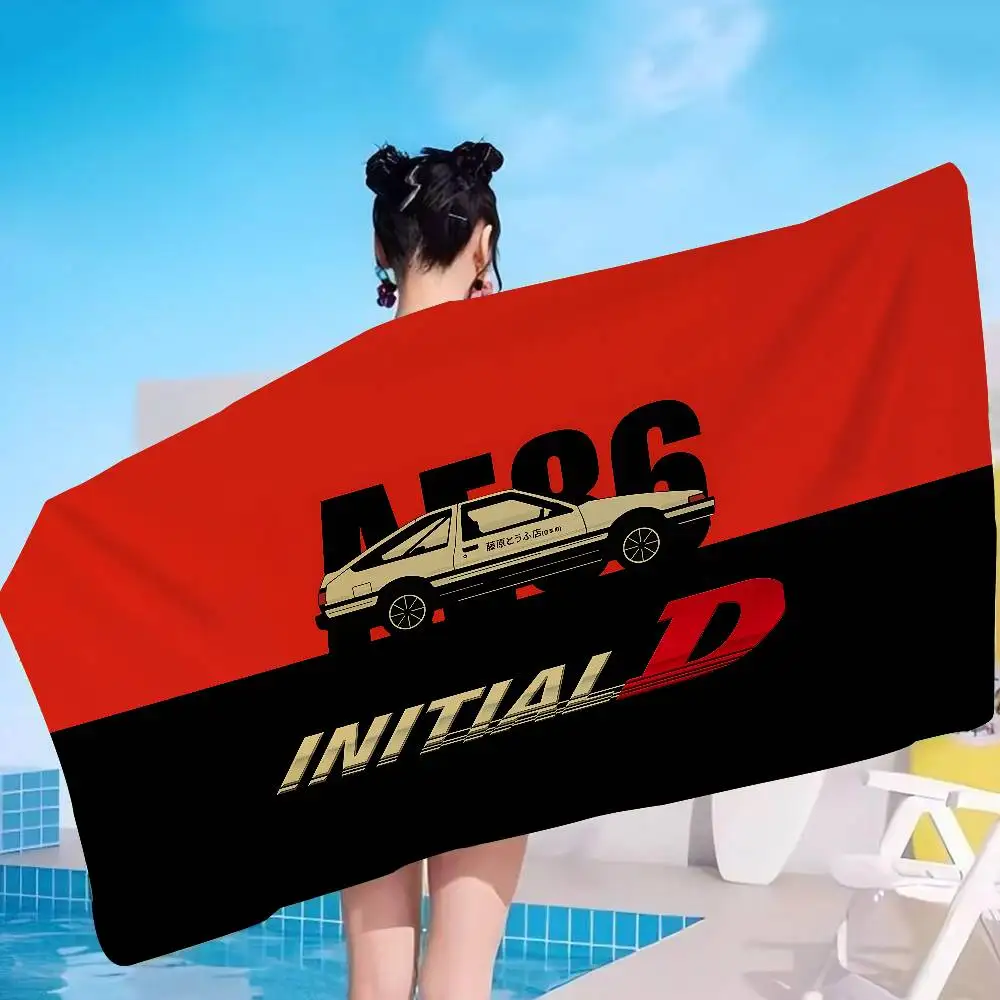 Initial D Anime Bath Towel Microfiber Soft Water Absorbing Breathable For Girl Kids Decorative Cartoon Beach Towel