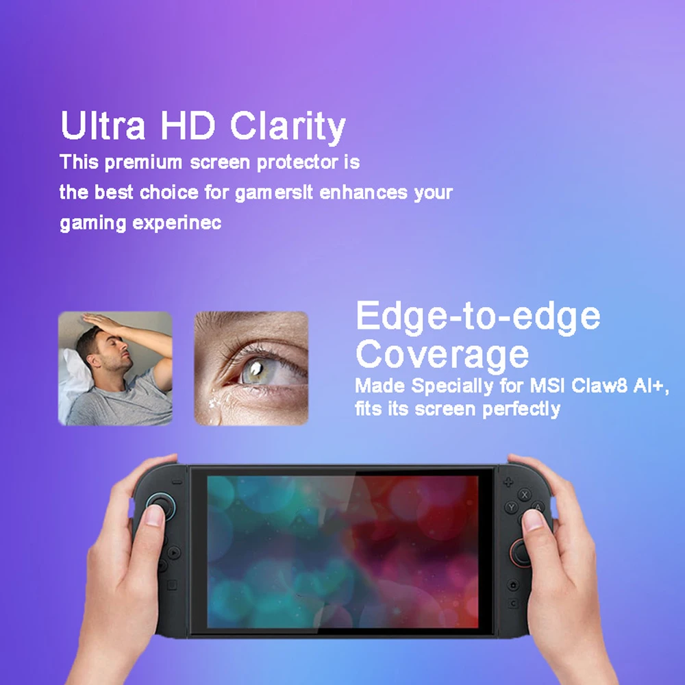 

For Switch 2 Tempered Glass HD Anti Blue Light Screen Protector Films 9H Hardness Tempered Glass Film Ultra-Clear Tempered Film