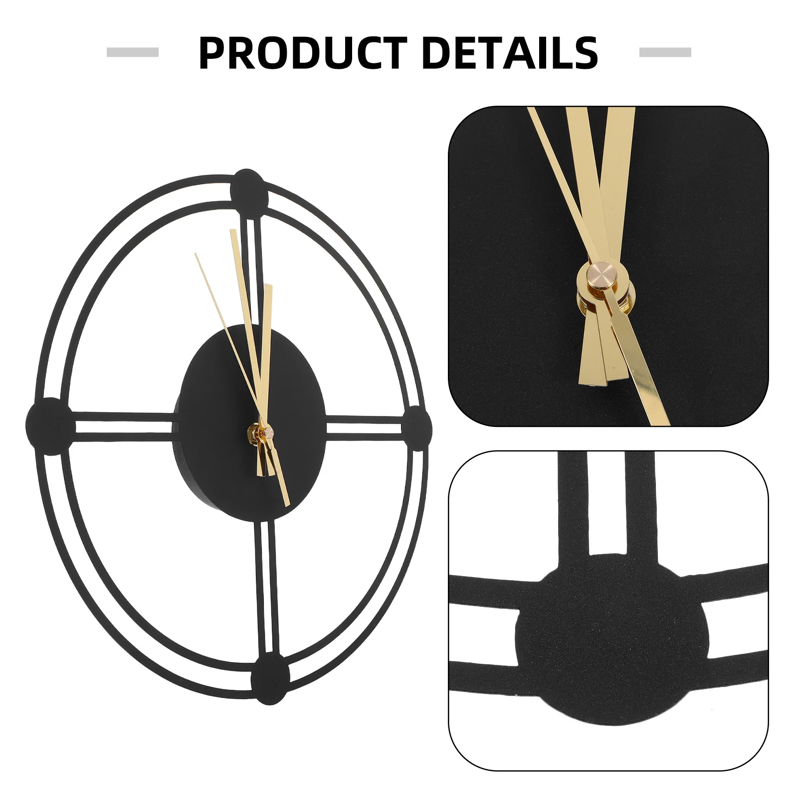 Decorative Wall Clock Metal Garden Outdoor Weatherproof Rectangle Clock for Living Room Bedroom Kitchen Patio Home Hanging Decor