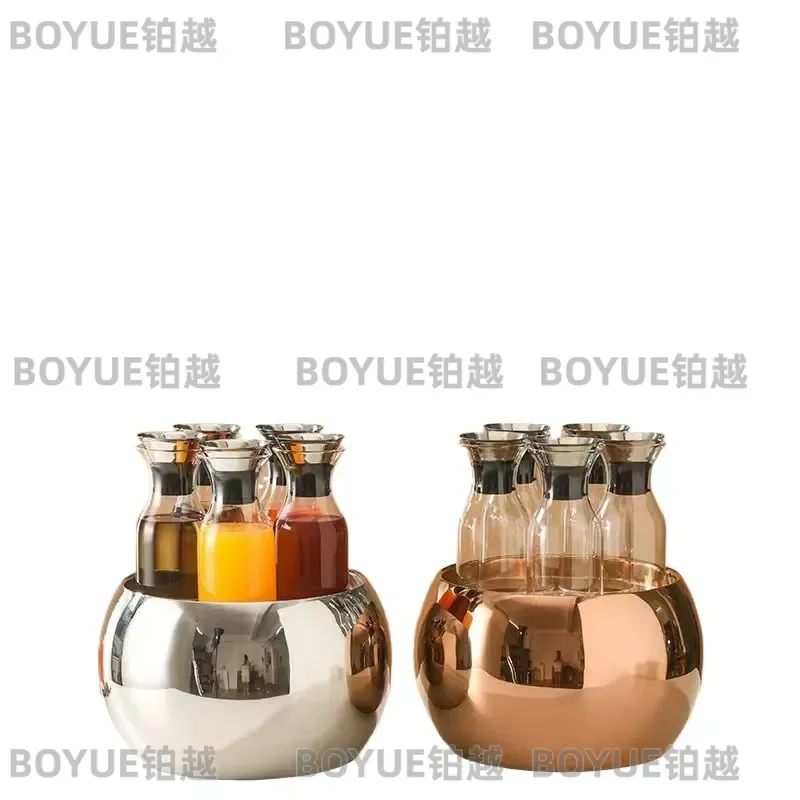 Stainless Steel Juice Dispenser Stand Large Capacity Beverage Bucket Glass Pot for Hotel Restaurant Buffet Display Tripod