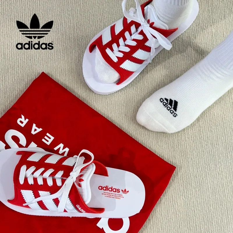 Adidas Clover Slippers Women's Summer Outdoor Non-slip One-word Sandals JQ7424