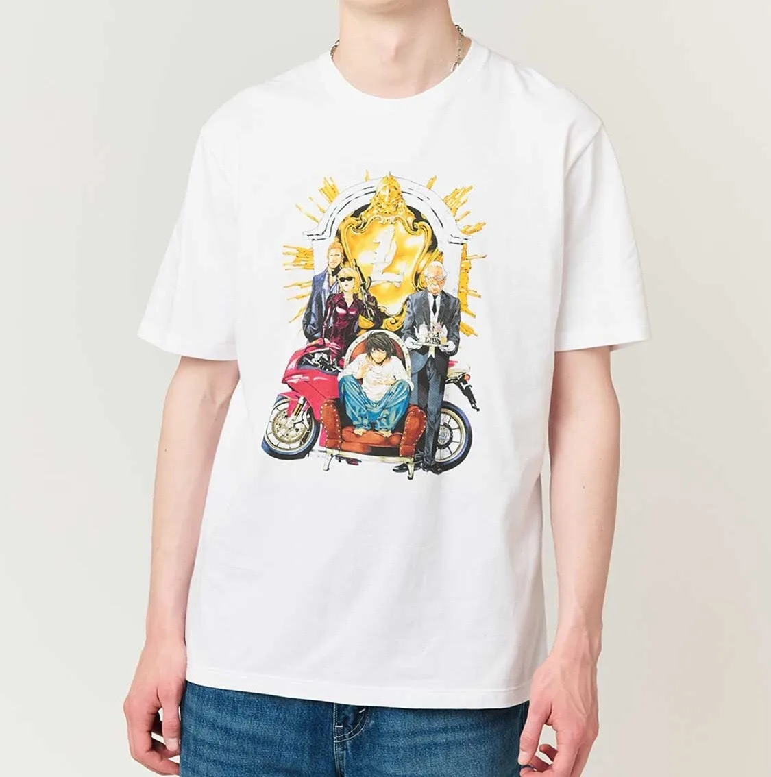 

Футболка DEATH NOTE x Graniph L's Friend, белая, японская, новинка Pre