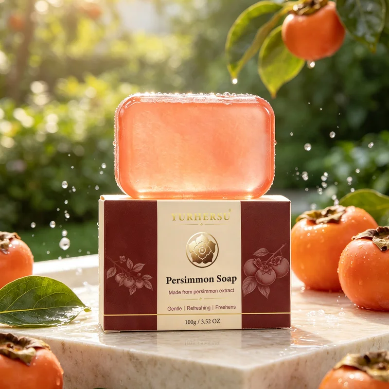 Persimmon Soap Natural Deodorizing Bar for Body Odor Old People Smell with Green Tea Extract