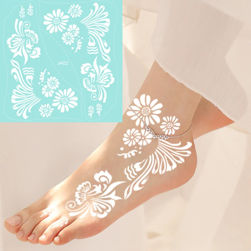 

Professional Foot Tattoo Sticker Temporary Transfer Feet Tattoo Decals DIY Indian Henna Tattoo Decorations Fake Tattoo Art Tools