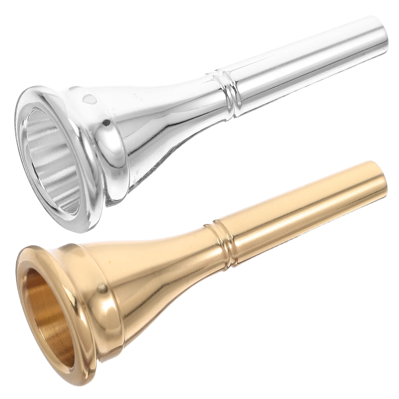 

2Pcs Universal Brass Mouthpiece for French Horn High Accuracy Craftsmanship Golden Silver Finish Stage Concert