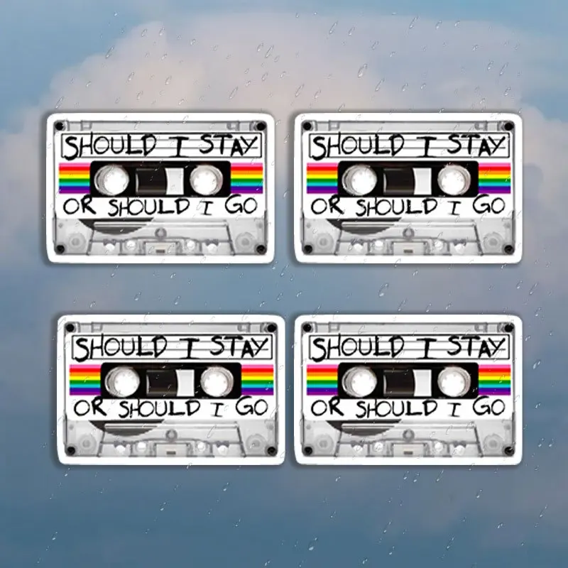 

4 шт./компл., наклейка на кассетную ленту «Осно я остался или не могу использовать» - ретро-музыкальный стиль, декор, виниловая наклейка для автомобиля и ежедневных украшений