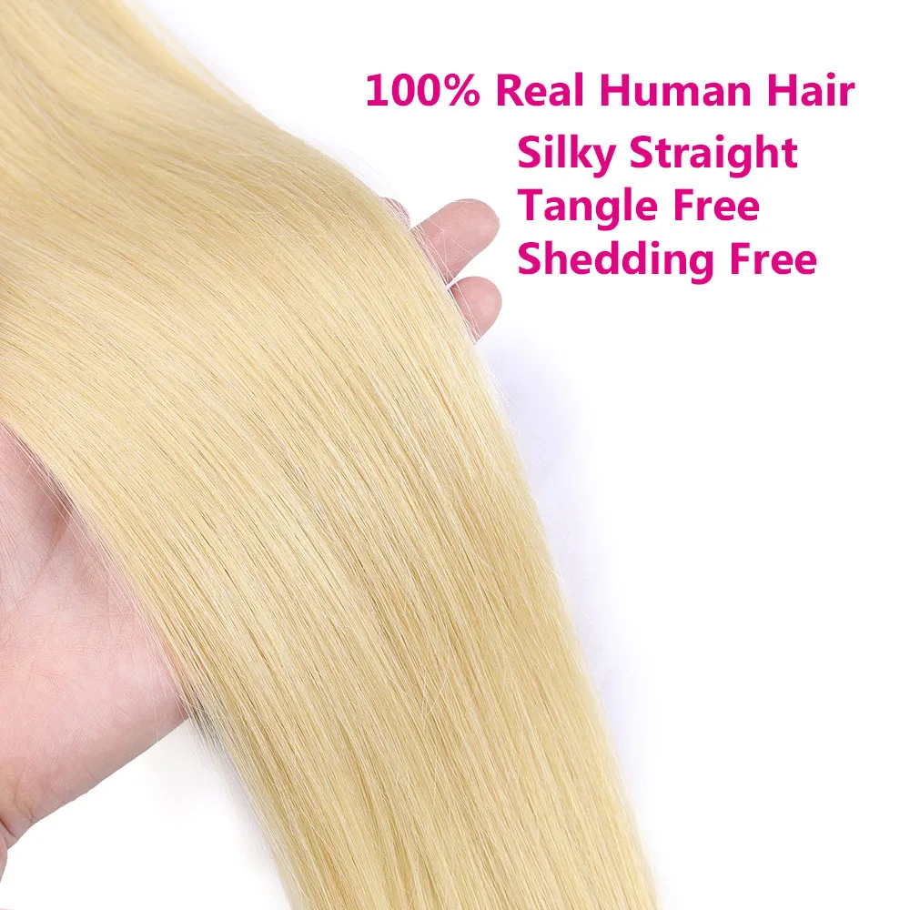 Clip In Human Hair Extensions Blonde Straight Hair Extensions Clip In Remy Extensions No Shedding Real Human Hair For Fine Hair