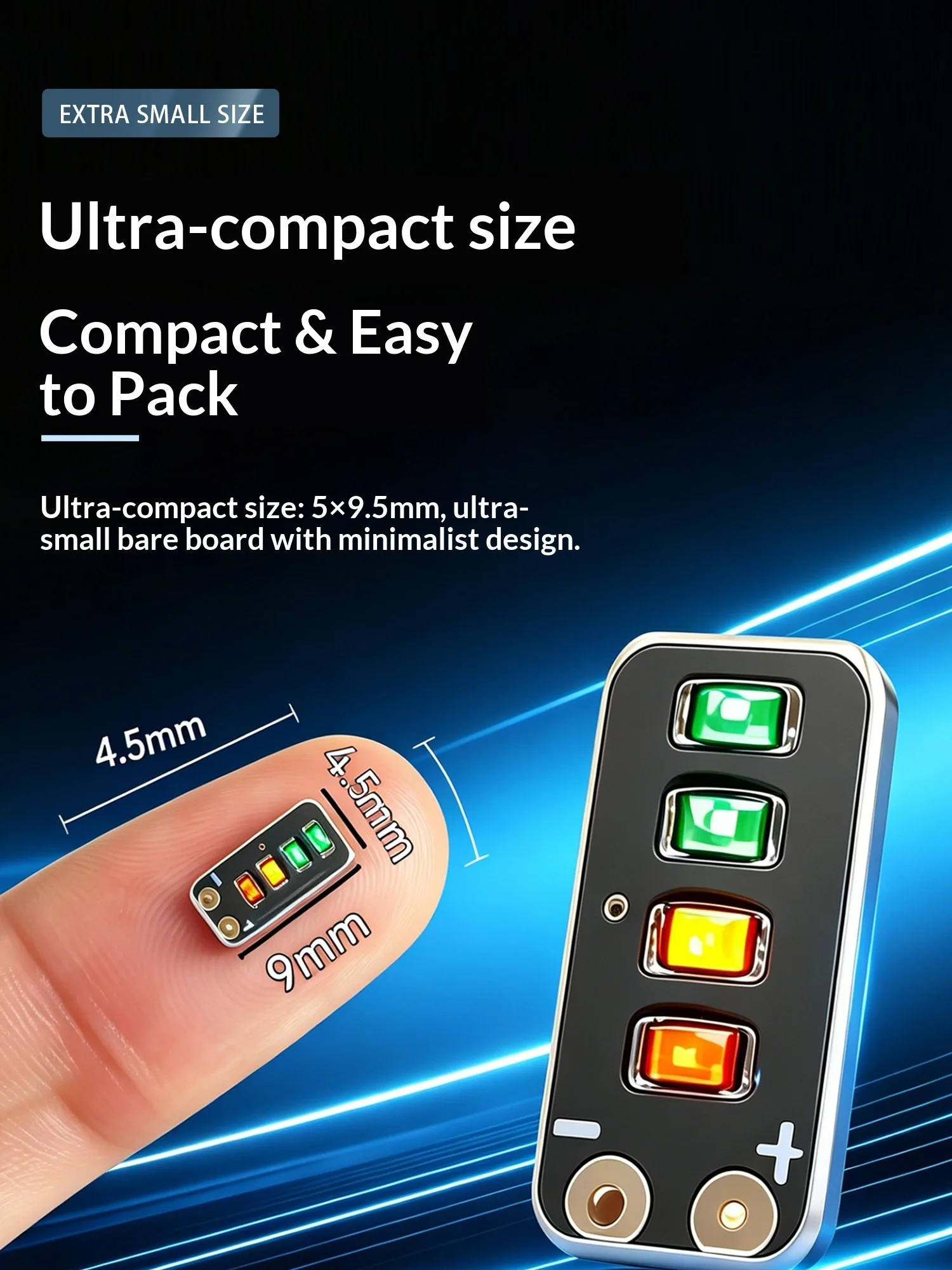 Mini-Batteriekapazitätsanzeige, LED-Modul für 1S/2S Li-Ionen-Batterien (3,7 V–4,2 V) – genaue Leistungsanzeige – Detail 3
