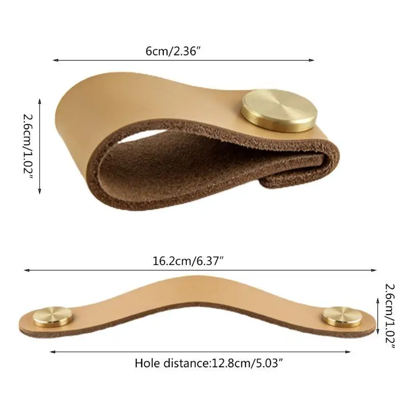 652f من الجلود الاصطناعية الصديقة للبيئة يسحب مقابض مجلس الوزراء مقابض المنزل