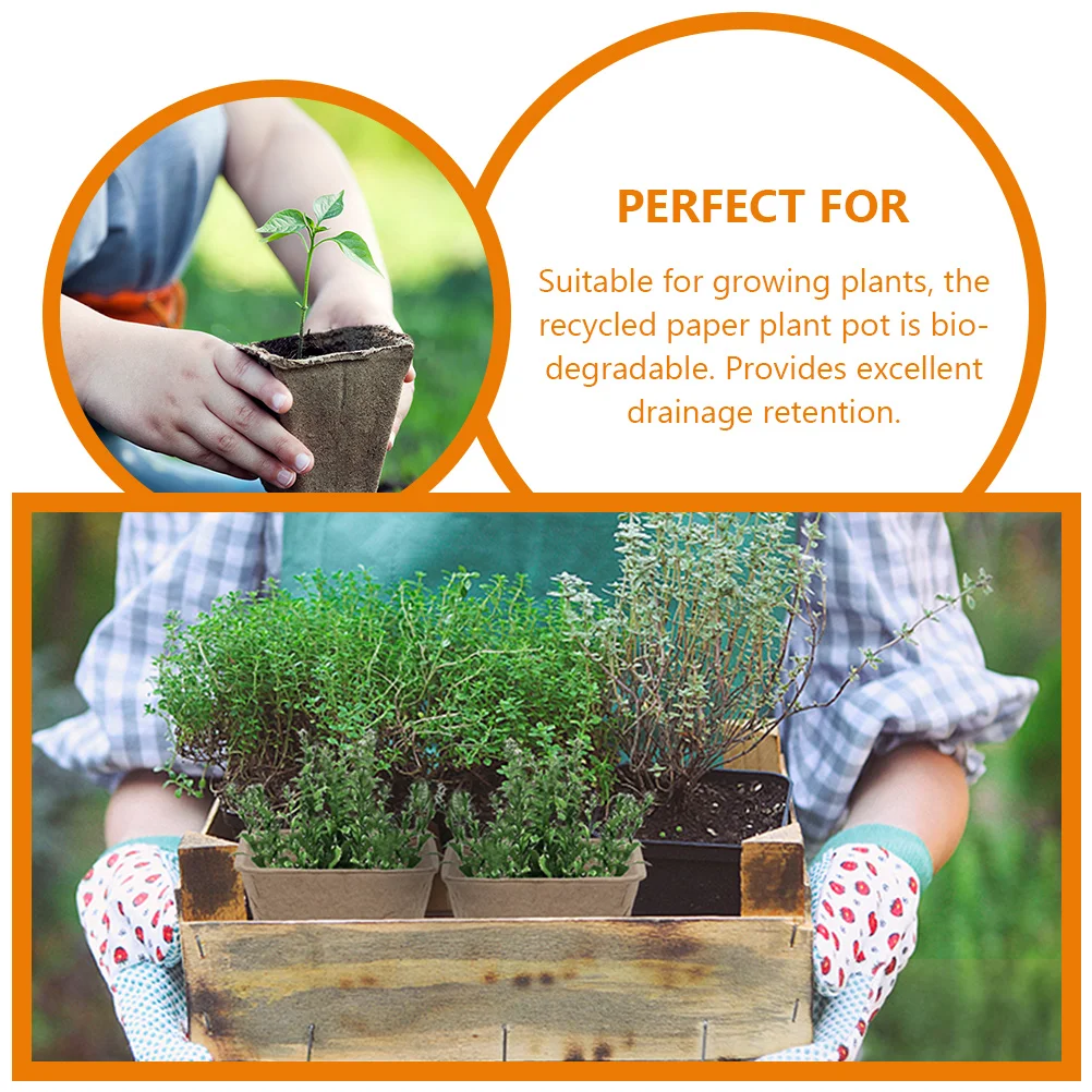 

1Set Ecofriendly Paper Planter Pots Breathable Nursery Pots for Plants Seedlings and Vegetables Home Gardening