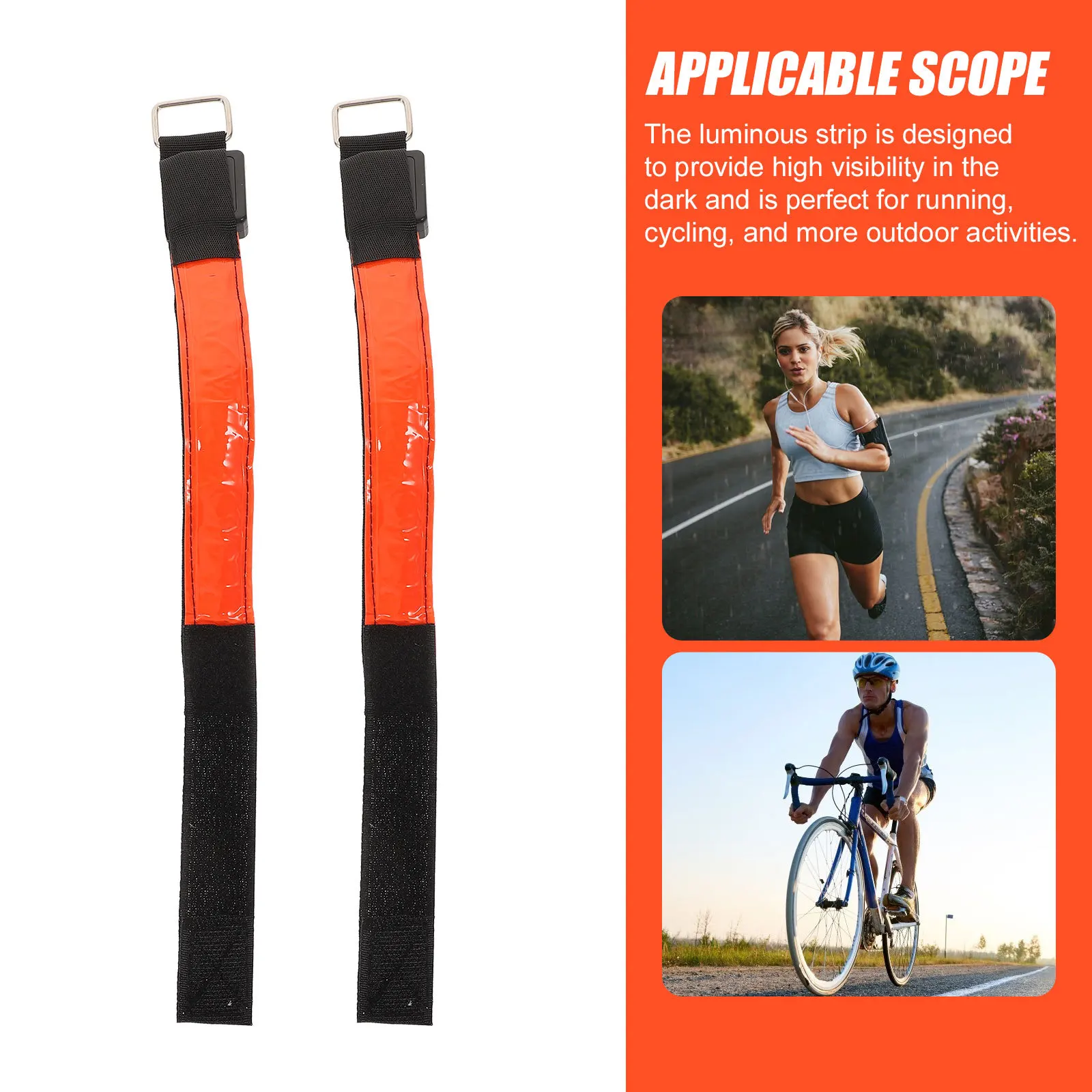 

2 pcs Led Armband Light Glow Strap Night Running Jogging Cycling Waterproof Reflective Safety Gear Wristband 60-80 Hours
