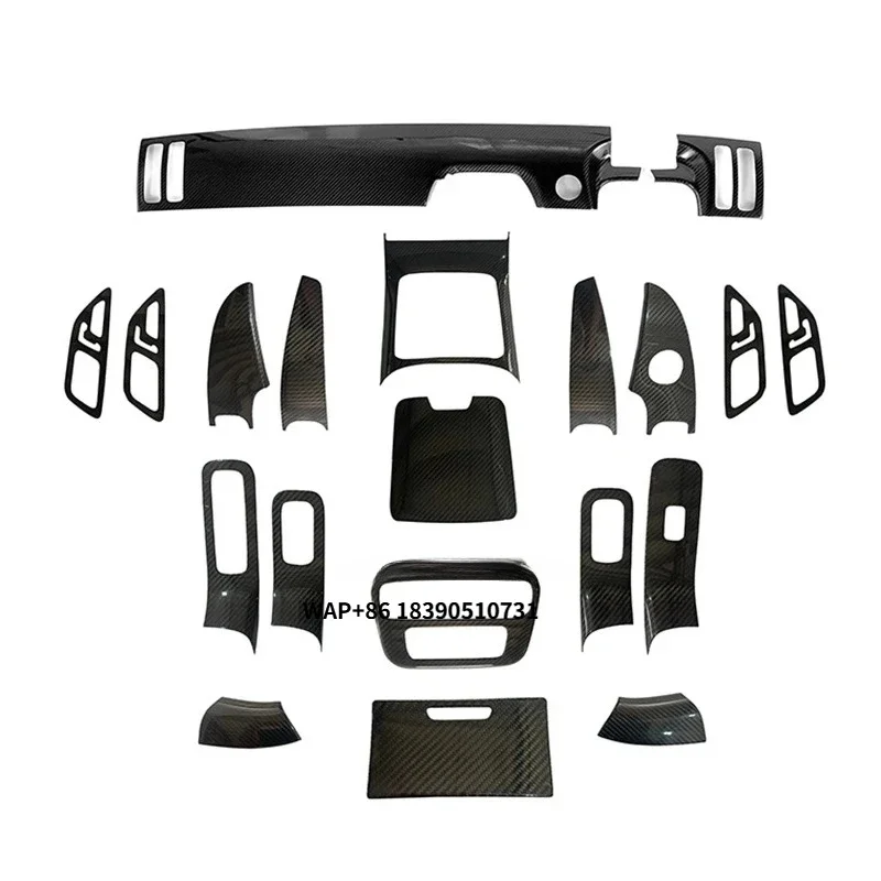 Car Interior Kit Real Carbon Trim Parts for S Class W223 Auto Dry Carbon Fiber Accessories Patch Type Center Console Decoration