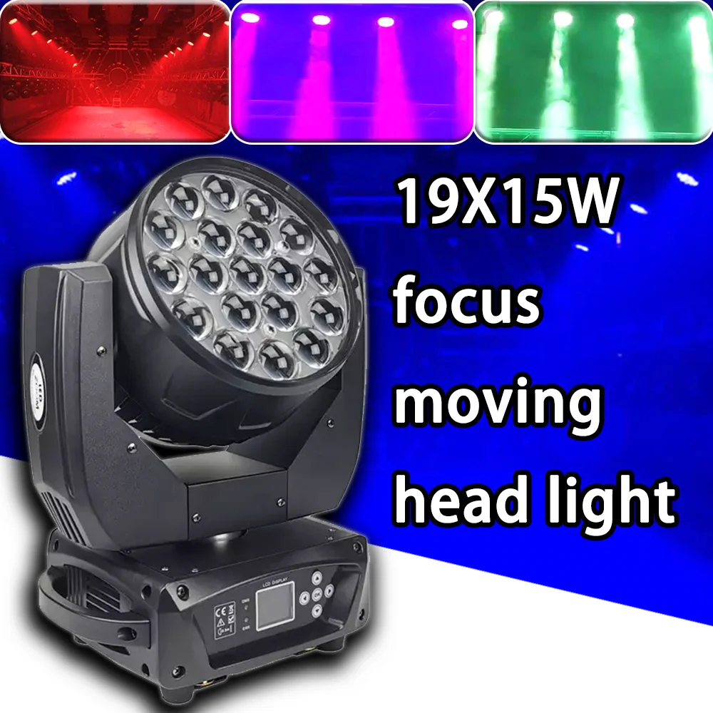 

19x15w RGBW Zoom Moving Head Light With LED Aperture Wash Light Beam Spot Light Highlight For DJ Disco Stage Theater Bar Wedding