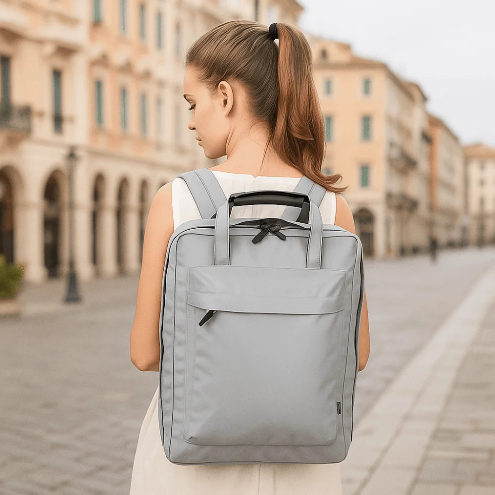 حقيبة ظهر محمولة للكمبيوتر المحمول من النايلون للأعمال بلون سادة وسعة كبيرة وحقيبة رحلة قصيرة وحقيبة أمتعة مقاومة للماء للسفر #5