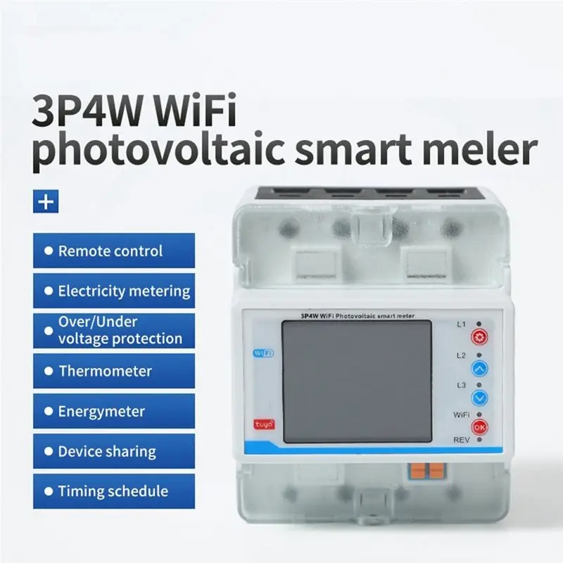 AA94-Bi-Directional Auto-Reclosing Protector Relay Switch With 4P 100A Tuya Wifi Three Phase Energy Meter For Smart Life