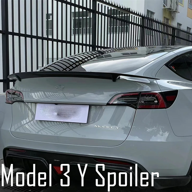 For Tesla Model 3 Y High Quality True Carbon Fiber Rear Luggage Lid Spoiler Sport Modification Kit 2017 18 19 20 2021 2022 2023