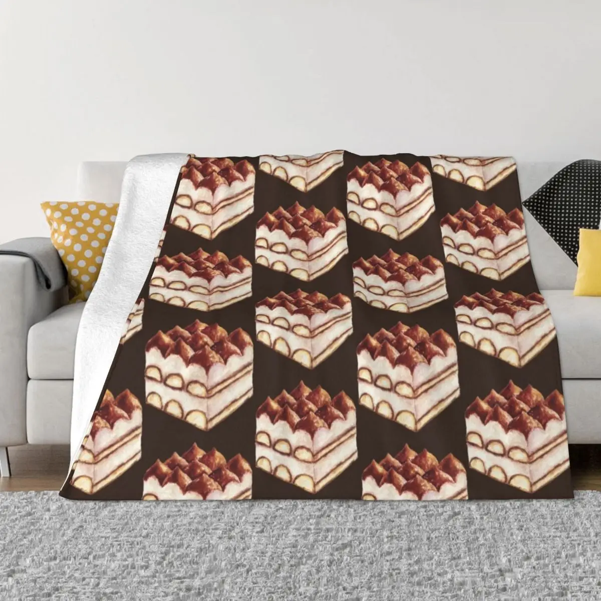 Italian Tiramisu Cake Throw Blanket warm winter blanket fluffy blanket Sofa Blanket