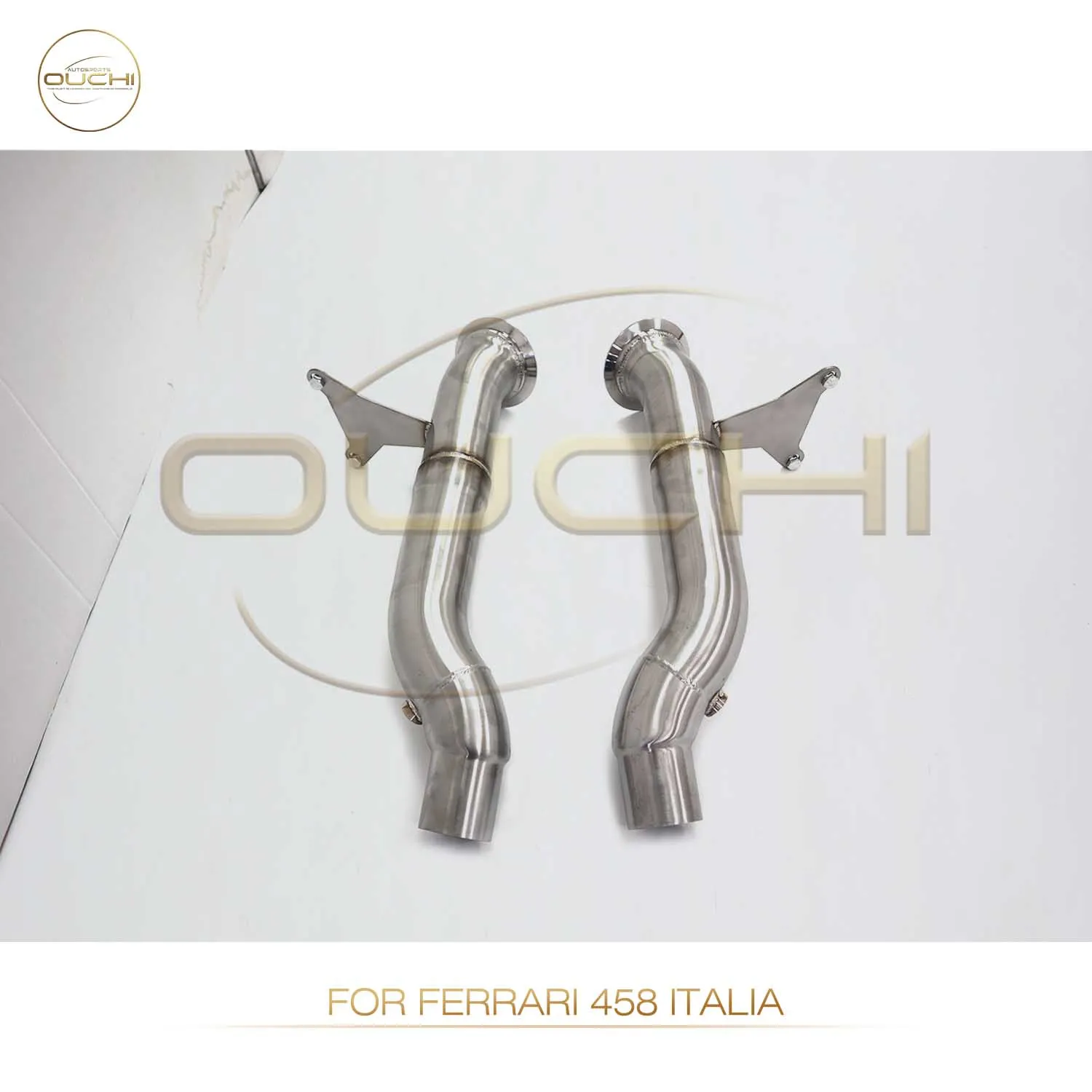 Ouchi vendas diretas da fábrica downpipe de aço inoxidável para ferrari 458 italia atualização do sistema de escape de alto desempenho