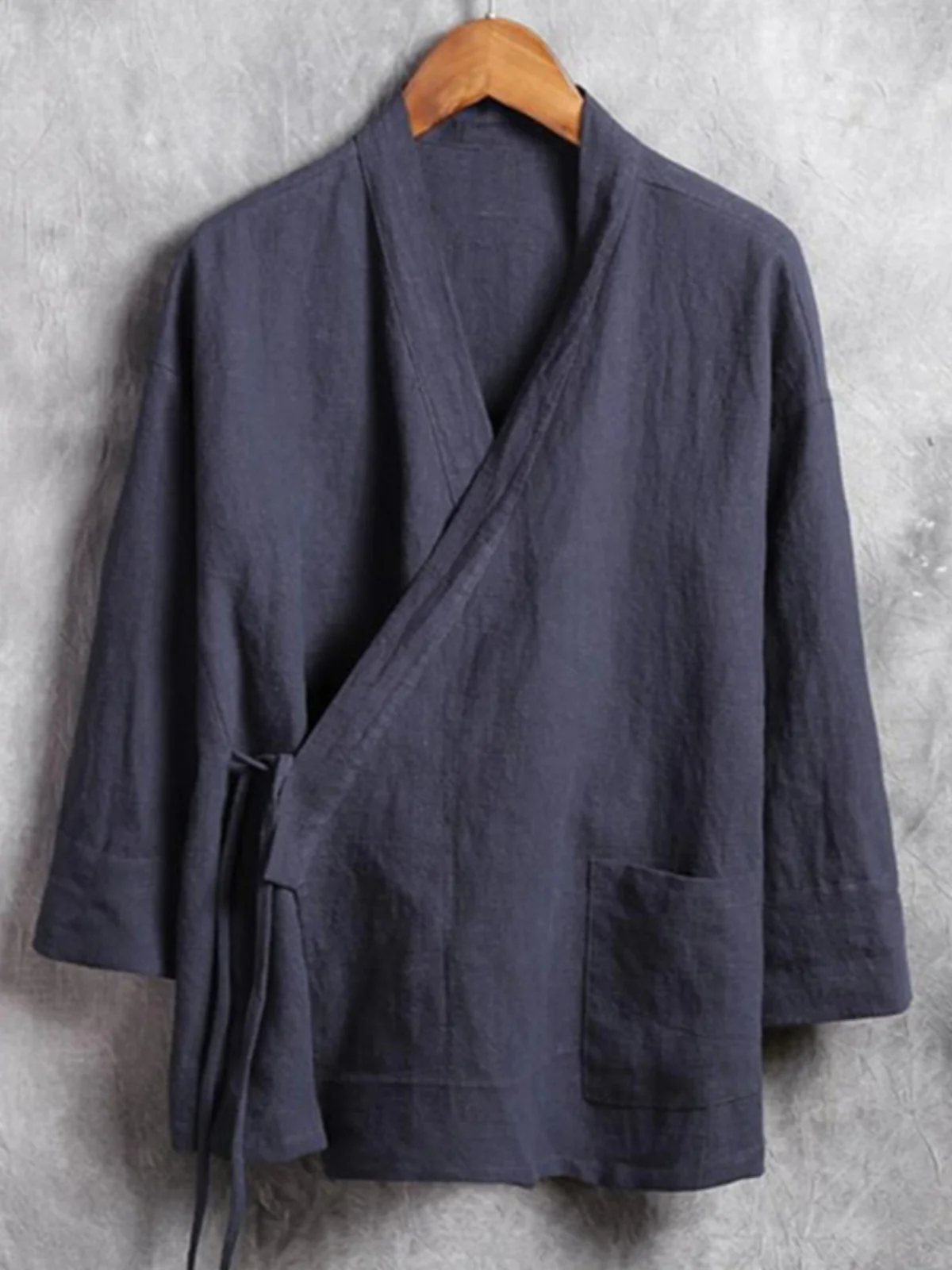 

Loose Fit Long Sve Men's irt Oversized Comfortable Sle Pure Color Casual Faion Autumn Wear for Middle-Aged Men