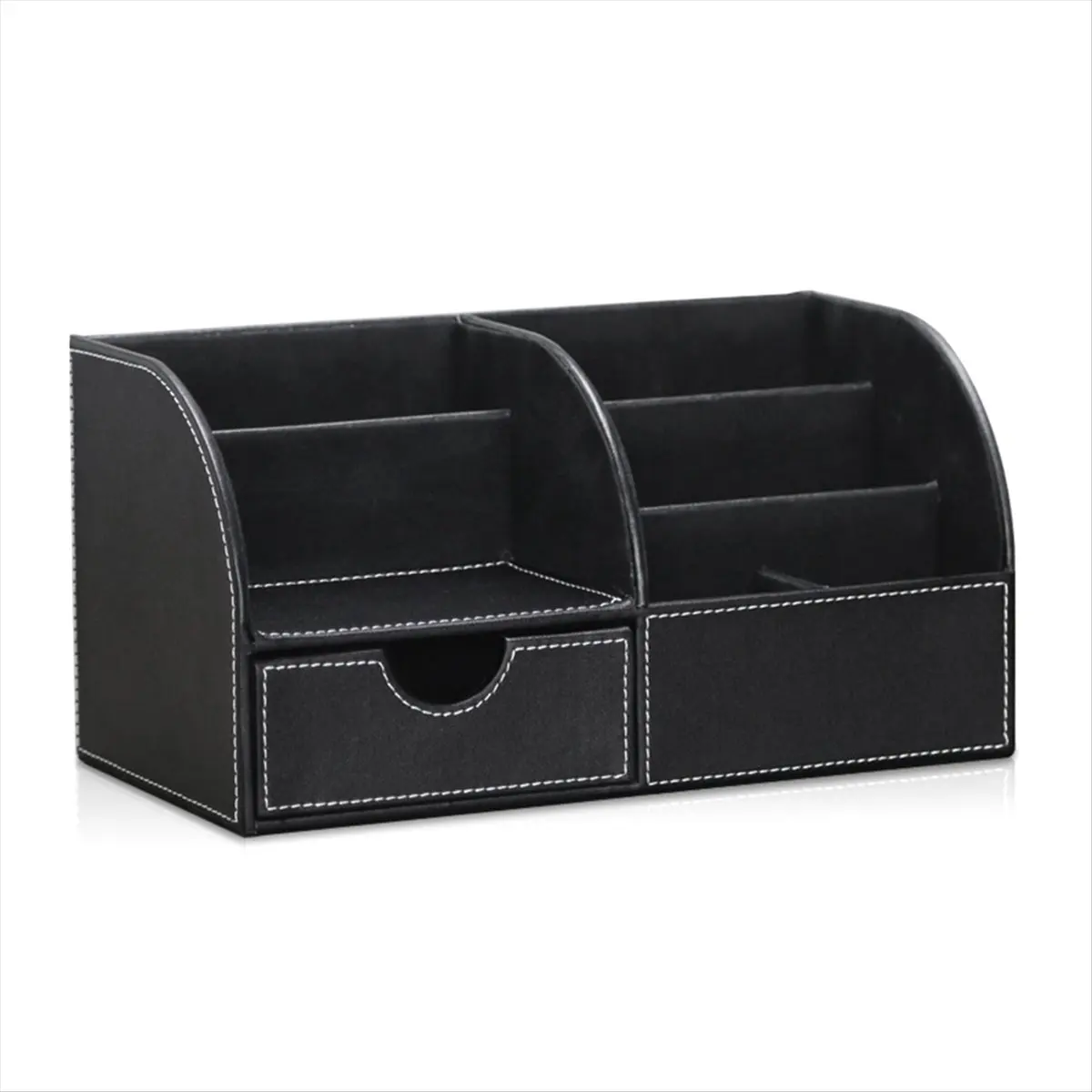 Suitable Office Desk Organizer with Drawer, Desk Organizers and Accessories with Pen Holder Cute Remote Control Holder Black