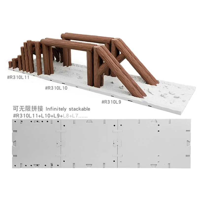 Simulated Wooden Pile Roadblocks Track Climbing Car Obstacles Unlimited Splicing for 1/10 1/12 1/18 1/24 RC Crawler Car Traxxas view 5