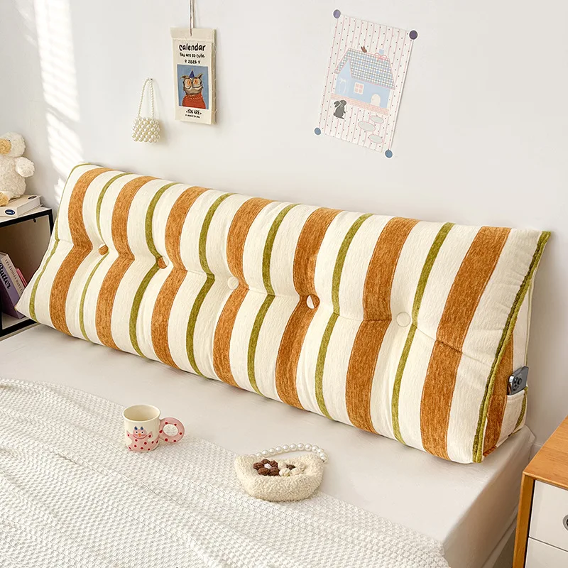 Headboard Cushion Wedge Pillow Triangle for Phone Use Chenille Bed Rest Pillow Backrest Pillow Soft Cushion Bag Back Pad