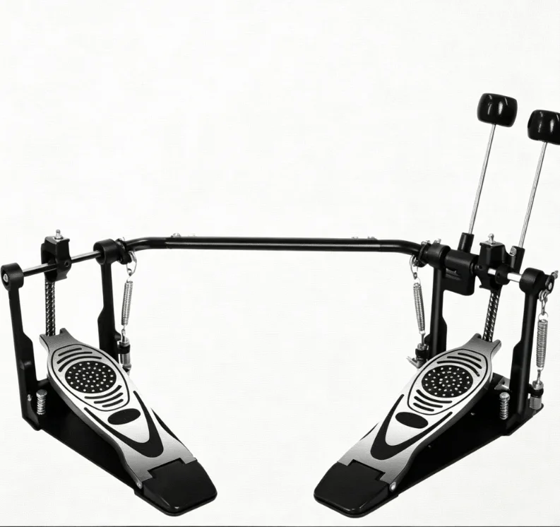 Double Bass Drum Pedal Dual Chain Drive Cam Double Beater for Kick Drum Practice Jazz Kit Accessory