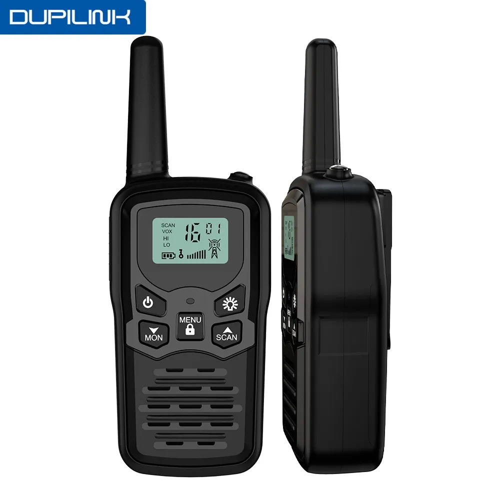 DUPILINK 2Pcs walkie talkies transceiver walkie-talkie 5 Miles 22CH VOX Flashlight LCD Two Way Radio portable radio transmitter