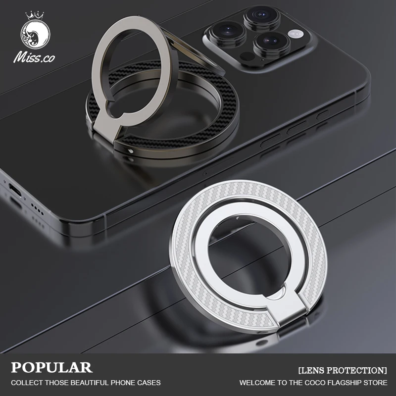 Magnetyczny uchwyt pierścieniowy na telefon MagSafe - przenośny składany stojak na telefon, akcesoria do telefonów, wspornik podtrzymujący